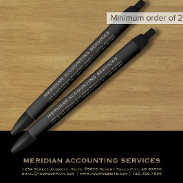 プロフェッショナルブラックと金ゴールド 黒ボールペン