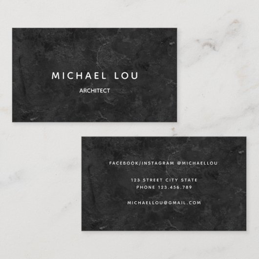 プロフェッショナルブラックアミニマルーキテモダンクト 名刺 (正面/裏面)