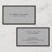 プロフェッショナルブラックアンドグレーリネン名刺 名刺 (正面/裏面)