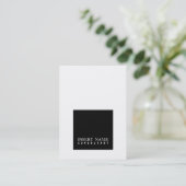 プロフェッショナルブラックアンドホワイトスクエアモダンシンプル 名刺 (スタンド正面)