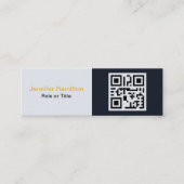 プロフェッショナルブラックイエロー追加ロゴQRコード スキニー名刺 (正面)