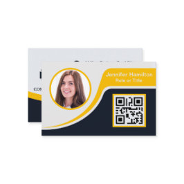 プロフェッショナルブラックイエロー追加ロゴQR 名刺