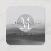 プロフェッショナルブラックインク抽象芸術署名写真 スクエア名刺 (正面)