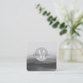 プロフェッショナルブラックインク抽象芸術署名写真 スクエア名刺 (スタンド正面)