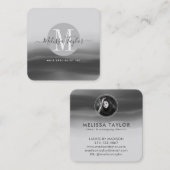 プロフェッショナルブラックインク抽象芸術署名写真 スクエア名刺 (正面/裏面)