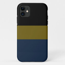 プロフェッショナルブラックオリーブグリーンネイビーブルーストライプズ iPhone 11 ケース