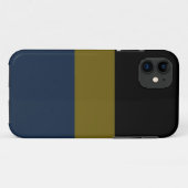 プロフェッショナルブラックオリーブグリーンネイビーブルーストライプズ Case-Mate iPhoneケース (裏面(横))