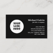 プロフェッショナルブラックカスタムビジネスロゴQRコード 名刺 (正面)