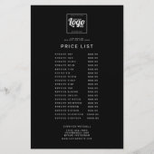 プロフェッショナルブラックカスタムロゴ価格サービス一覧 チラシ (正面)