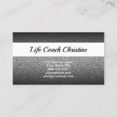 プロフェッショナルブラックグラデーショングリッターカスタムフォトQR 名刺 (裏面)