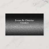 プロフェッショナルブラックグリッターグラデーションミニマルQR 名刺 (正面)