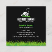 プロフェッショナルブラックグリーン気にローン&造園 スクエア名刺 (正面)