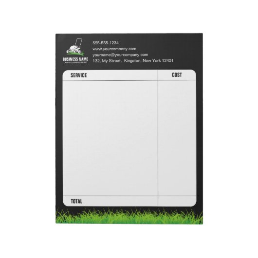 プロフェッショナルブラックグリーン気にローン&造園 ノートパッド (回転)