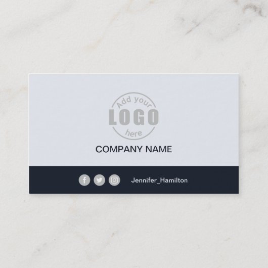 プロフェッショナルブラックグレーあなたのロゴQRコードを追加 名刺 (裏面)