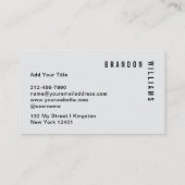 プロフェッショナルブラックグレーモノグラモダンムミニマル 名刺 (裏面)