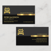 プロフェッショナルブラックグレーレイヤ金ゴールドタブトラック 名刺 (正面/裏面)