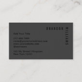 プロフェッショナルブラックシンプルモダンモノグラム 名刺 (裏面)