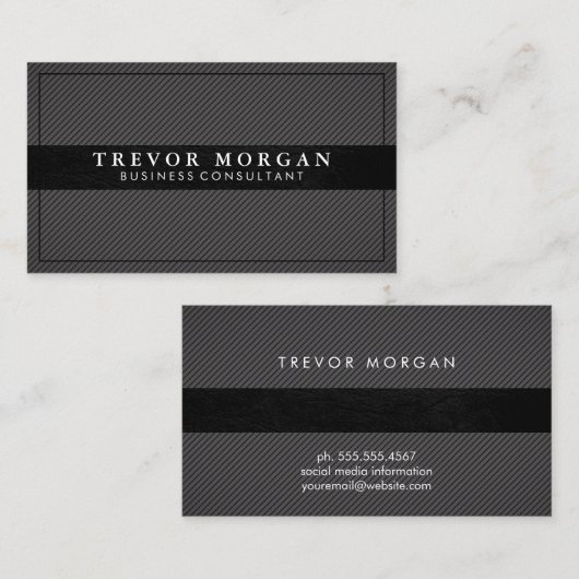 プロフェッショナルブラックストライプ 名刺 (正面/裏面)