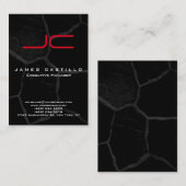 プロフェッショナルブラックストーンレッドモノグラはっきりしたム 名刺 (正面/裏面)