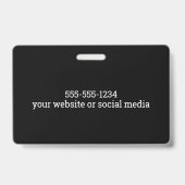 プロフェッショナルブラックセキュリティガードフォトID バッジ (Back)