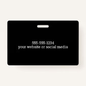 プロフェッショナルブラックセキュリティガードフォトID バッジ (裏面)