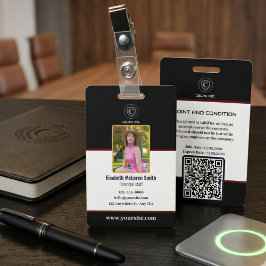 プロフェッショナルブラックセキュリティバッジ:写真&会社 バッジ