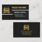 プロフェッショナルブラックトラピズムラインズトラック輸送 名刺 (正面/裏面)