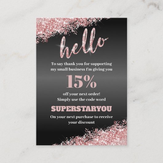 プロフェッショナルブラックバラ金ゴールドありがとうカードの挿入 名刺 (正面)