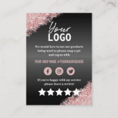 プロフェッショナルブラックバラ金ゴールドありがとうカードの挿入 名刺 (裏面)