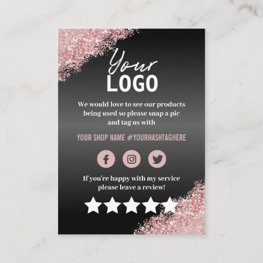 プロフェッショナルブラックバラ金ゴールドありがとうカードの挿入 名刺 (裏面)