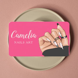 プロフェッショナルブラックピンクネイルアートサロンQrコード 名刺