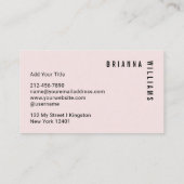 プロフェッショナルブラックピンクモノグラムモダンミニマル 名刺 (裏面)