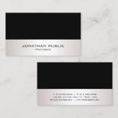 プロフェッショナルブラックフェイクシルバモダンーシンプル 名刺 (正面/裏面)