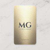 プロフェッショナルブラックフェイク金ゴールドエレガントモノグラム 名刺 (正面)