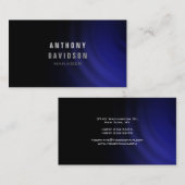 プロフェッショナルブラックブルーグレーマネージャの名刺 名刺 (正面/裏面)