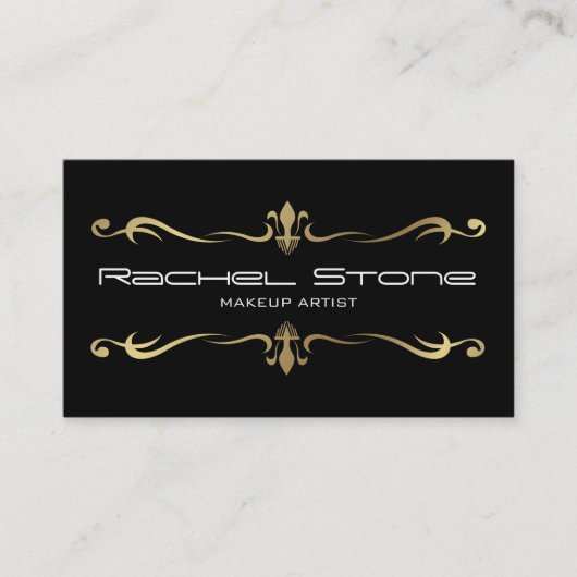 プロフェッショナルブラックメイクアップアーティスト、美容師 名刺 (正面)