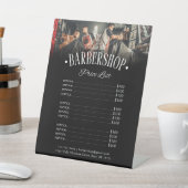 プロフェッショナルブラックメンズサロンバーバーバーショッププライスリスト 台座サイン (インサイチュ)