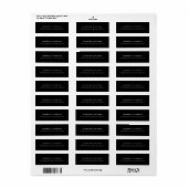 プロフェッショナルブラックモダンプレーンエレガントミニマル ラベル (フルシート)