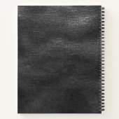 プロフェッショナルブラックレザーストライプ金ゴールドモノグラムの ノートブック (裏面)