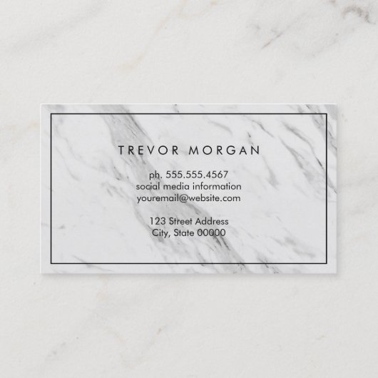 プロフェッショナルブラックレザートリム大理石 名刺 (裏面)