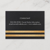 プロフェッショナルブラックレザー/金ゴールドグリッターストライプ 名刺 (裏面)