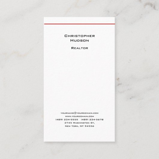 プロフェッショナルブラックレッドホワイトシンプル不動産仲介業者 名刺 (正面)