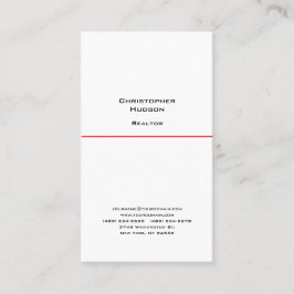 プロフェッショナルブラックレッドホワイトシンプル不動産仲介業者 名刺