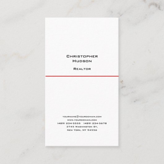 プロフェッショナルブラックレッドホワイトシンプル不動産仲介業者 名刺 (正面)