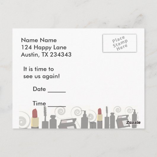 プロフェッショナルブラックレース美しいファッションメーキャップ ポストカード (裏面)