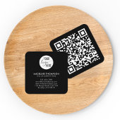 プロフェッショナルブラック一般企業ロゴQRコード スクエア名刺