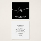 プロフェッショナルブラック署名スクリプトモノグラム (正面&裏面)