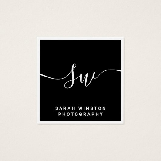 プロフェッショナルブラック署名スクリプトモノグラム (正面)