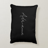 プロフェッショナルブラック自分の名前を追加レトロ アクセントクッション (裏面(縦))
