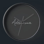 プロフェッショナルブラック自分の名前を追加レトロ 壁時計<br><div class="desc">このテンプレートはカスタマイズすべての個人の職業に合わせることができる。</div>